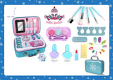 Kids Princess Dress up Kit Nail Polish Beauty Blue Cosmetics Bag Set Real Children Makeup Toyfor Girls